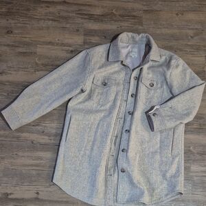 Gentle Fawn Gray Button-Up Shirt Jacket